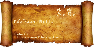 Kácsor Nilla névjegykártya